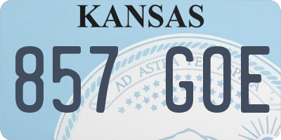 KS license plate 857GOE