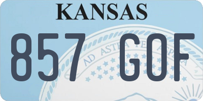 KS license plate 857GOF