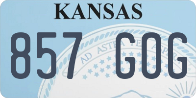 KS license plate 857GOG