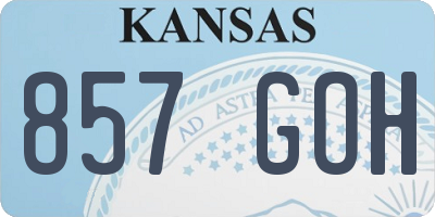 KS license plate 857GOH