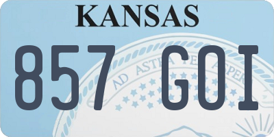 KS license plate 857GOI