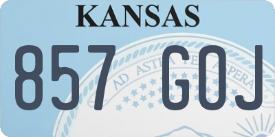 KS license plate 857GOJ