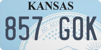 KS license plate 857GOK