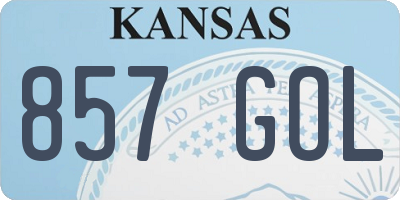 KS license plate 857GOL