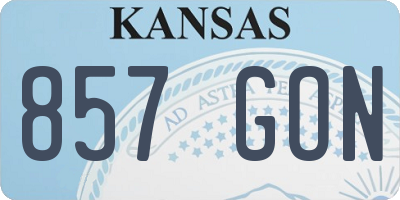 KS license plate 857GON