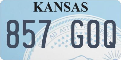 KS license plate 857GOQ
