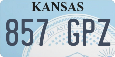 KS license plate 857GPZ