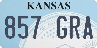 KS license plate 857GRA
