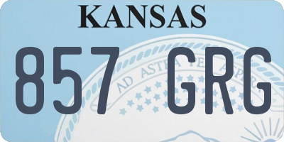 KS license plate 857GRG