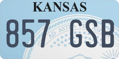 KS license plate 857GSB