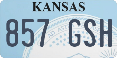 KS license plate 857GSH