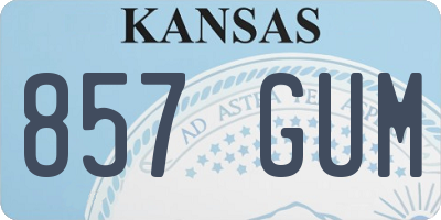 KS license plate 857GUM