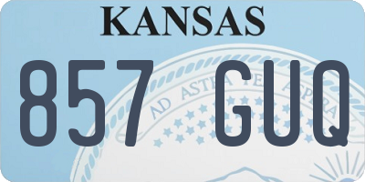 KS license plate 857GUQ