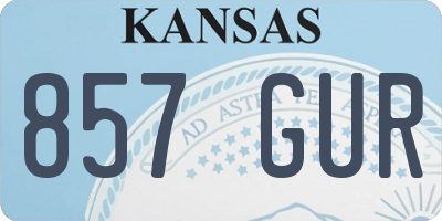 KS license plate 857GUR