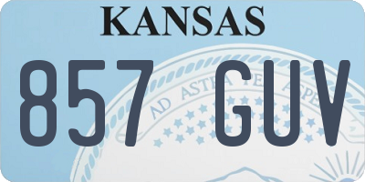 KS license plate 857GUV
