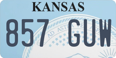 KS license plate 857GUW