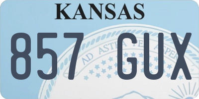 KS license plate 857GUX