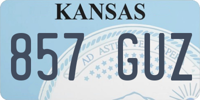 KS license plate 857GUZ