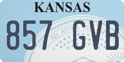 KS license plate 857GVB