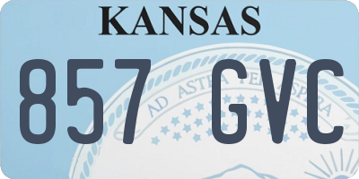 KS license plate 857GVC