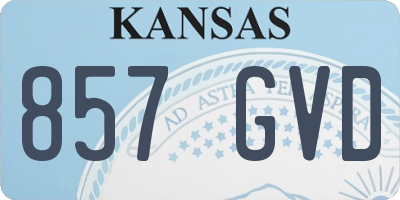 KS license plate 857GVD
