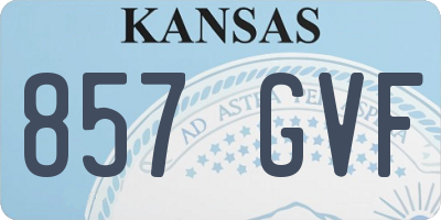 KS license plate 857GVF