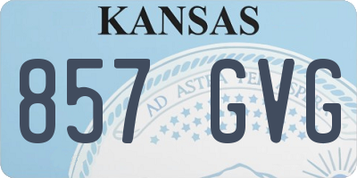 KS license plate 857GVG