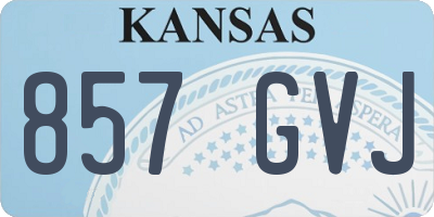 KS license plate 857GVJ