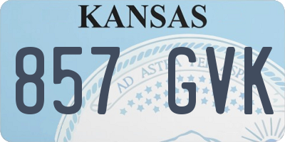 KS license plate 857GVK