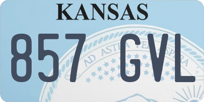 KS license plate 857GVL