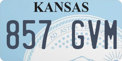 KS license plate 857GVM
