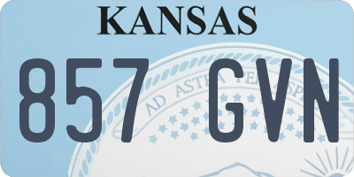 KS license plate 857GVN