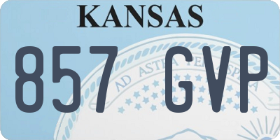 KS license plate 857GVP