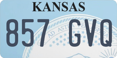 KS license plate 857GVQ