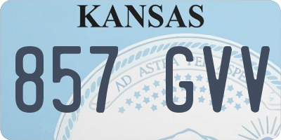 KS license plate 857GVV