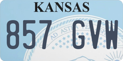 KS license plate 857GVW