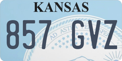 KS license plate 857GVZ