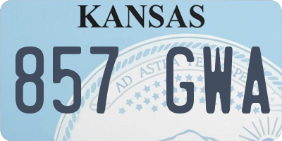 KS license plate 857GWA