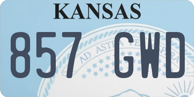 KS license plate 857GWD