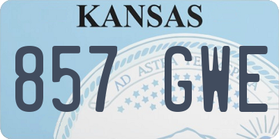 KS license plate 857GWE