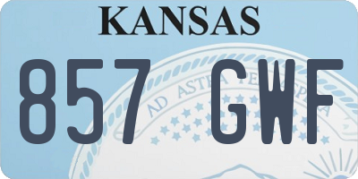 KS license plate 857GWF