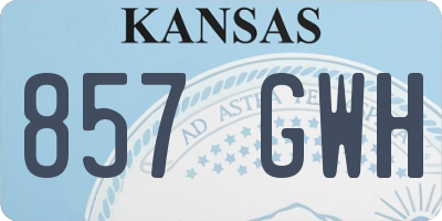 KS license plate 857GWH