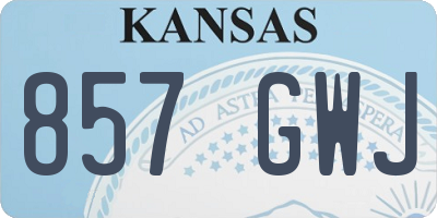 KS license plate 857GWJ
