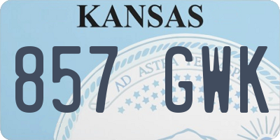 KS license plate 857GWK