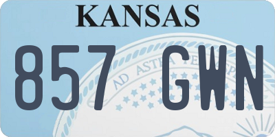 KS license plate 857GWN