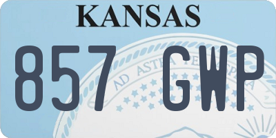 KS license plate 857GWP