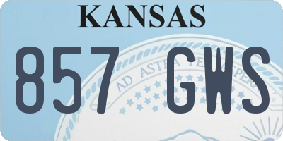 KS license plate 857GWS
