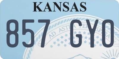 KS license plate 857GYO