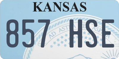 KS license plate 857HSE