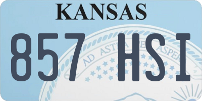 KS license plate 857HSI